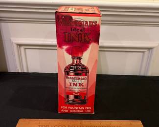 R229 - $10. BOX ONLY. Waterman's Ideal Ink RED 32 oz. 