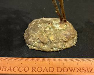 P63 - $75. Brutallist Sculpture. Unsigned. Measures 9" at the widest point x 24" tall. 