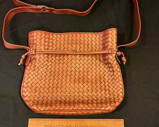R227 - $150. Vintage Bottega Veneta Draw String Bucket Bag. Exterior looks great - the inside liner is peeling - see photos. 