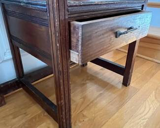 P4 - $325. Antique Edwardian/ Art Nouveau Hall Tree. Measures 23" x 14.25" deep x 81.5" tall. Sturdy but it is a dainty antique! True statement piece in what appears to be original condition. 