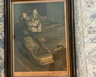 P23 - $25. "Puss In Boots" Given as a supplement to No. 24 of The Golden Argosy. Published by E. G. Rideout & Co. New York. Framed it measures 15.5" x 20". 