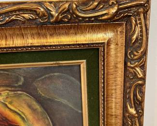 P33 - $75. "Jewish Wedding" Raoul Raymond framed print. Measures 26.25" x 22". 