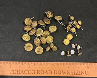 R191 - $35. Lot of Vintage Eagle Brass Buttons. 