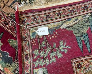 R108 - $500 - FIRM. No tag but I believe it is a hand knotted Persian Kashan Rug. Measures 52" x 83"