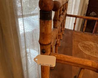 P13 - $150. Antique Stick & Ball Bamboo Etagere. Measures 20.5" wide x 17" deep x 48" tall. Does wiggle a little but beautiful character! Very Vintage Stick & Ball Bamboo Etagere. Measures 20.5" wide x 17" deep x 48" tall. 
