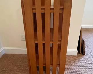 P79 - $50. Wooden Shelf / Bookcase. Measures 18.25" x 18" x 40" tall. Solid wood - versatile piece. 