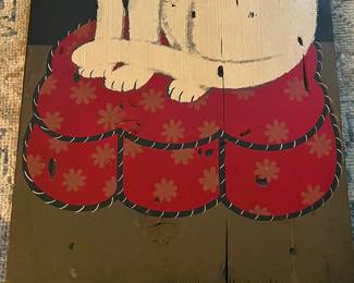 P29 - $50. Folk Art Cat Art. Handscreened by George Nathan Associates Inc. Measures 11.5" x 24" tall. 