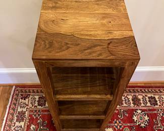 R163 - $35. Small Display Cabinet, Book Shelf. Measures 13.75" square x 35.5" tall. 