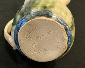 P71 - $15. Janet Resnik Iris Pitcher. Measures 6.75" tall. 