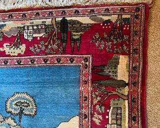 R108 - $500 - FIRM. No tag but I believe it is a hand knotted Persian Kashan Rug. Measures 52" x 83"