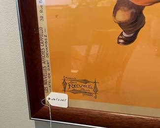 R104 - $15. Parapluie-Revel Poster - Framed Reproduction. Measures 26.5" x 34.5" tall. 