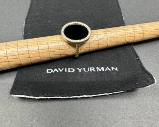A3 - $1500. David Yurman. Size 7. 18kt gold, Black Onyx & Pave Diamond from the "Elements Collection". Retail was 3100. Excellent Condition. 