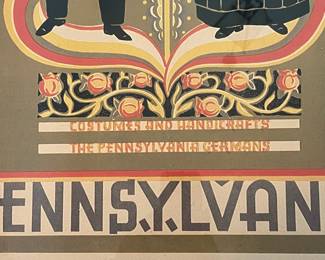 P28 - $30. Pennsylvania. Costumes and Handicrafts The Pennsylvania Germans. Reproduction Print. Measures 20" x 25". 