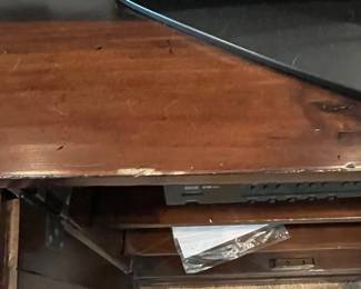 R256 - $95. Media Cabinet. Measures 64" wide x 20" deep x 30" tall. Has some surface wear from use - see photos. 