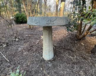 R167 - $40. Concrete Birdbath and Base. 