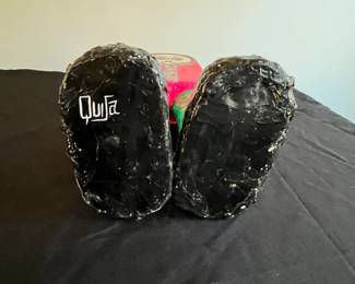 P93 - $30. Colorful Paper Mache Sculpture. Signed "Quisa". Measures 6" wide x 5" deep x 17" tall. 