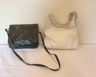 Black And White Authenticated Leather Coach Purses
