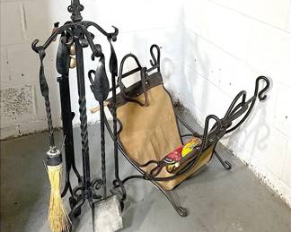 Fireplace Tools And Log Holder