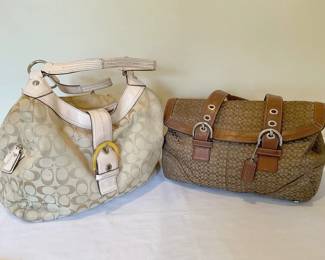 Authenticated Pair Of Coach Handbags