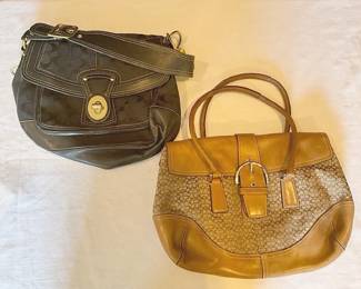 Tan And Black Authenticated Coach Purses