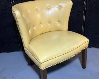 Yellow Vinyl Cushion Chair