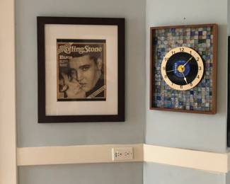 Framed Rolling Stone and Custom Made Clock