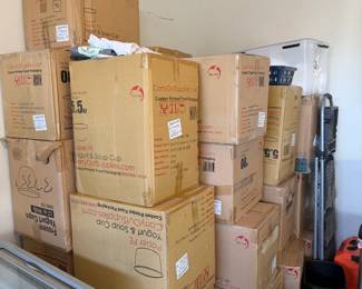 Boxes of ice cream cups