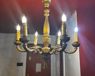 Antique brass chandelier