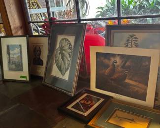 Assorted framed artwork