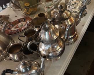 Vintage silver teapots