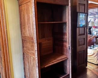 Opened wood armoire