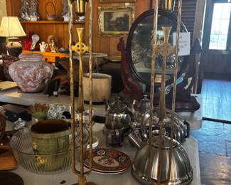 Antique brass candlesticks