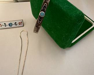 Sterling Cuff Bracelet with Opal 