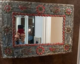 Tin Framed Mirror $40.00