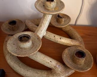 Pottery candleholder AS IS $5.00