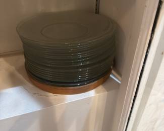 Glass cake plates $1.00 each