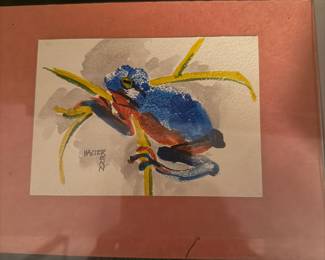 Frog Watercolor signed Walter Renn $30.00