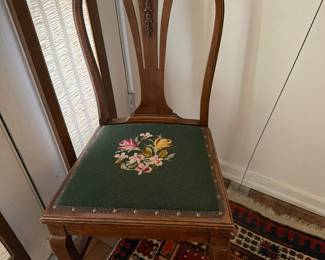 Chair with needlepoint seat $20.00