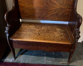 Charming  Oak Antique Bench with storage $150.00