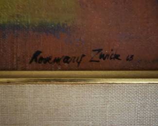 Rosemary Zwick Signature 1963 $300.00