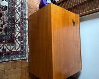 Teak Cabinet with sliding top for storage