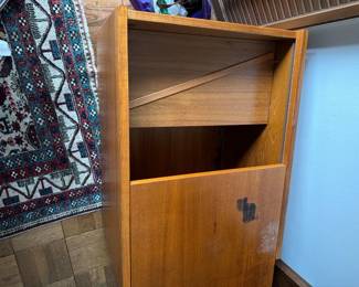 Teak Storage Cabinet on Castor Wheels $100.00