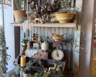 vintage scale, wreath, scale