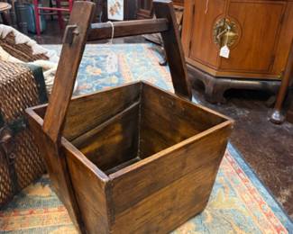 Antique Asian rice/harvest bucket 
