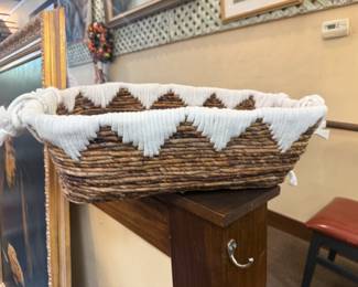 Handwoven rectangular banana leaf basket 