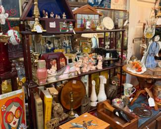 vintage vases, candlesticks, figurines