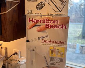 Vintage Hamilton Beach DrinkMaster Milkshake Mixer + 14-Speed Hand Mixer (In Boxes)