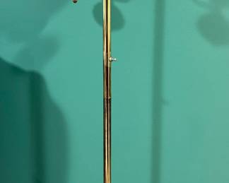 Brass Floor Lamp with Dual Milk Glass Shades – Marble Base