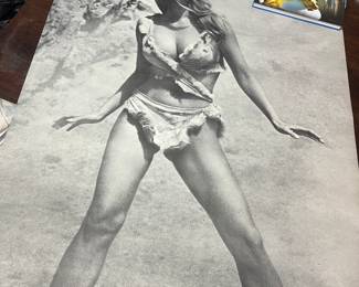 vintage poster of Raquel Welch from 1966 film 'One million years B.C.' 