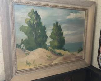 Oil painting landscape by H.M. Booth 